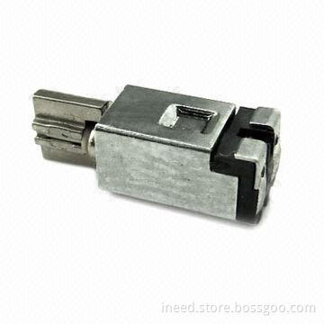 SMD Type Vibration Motor in Small Size, 3.0V DC Rated Voltage, Measures 3.4 x 4.4mm